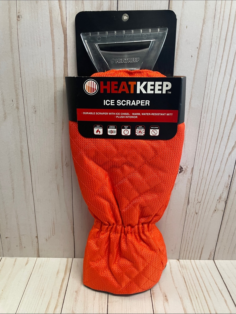 Fleece Lined Auto Car Windshield Fleece Lined Ice Scraper Glove Mitt ORANGE NEW